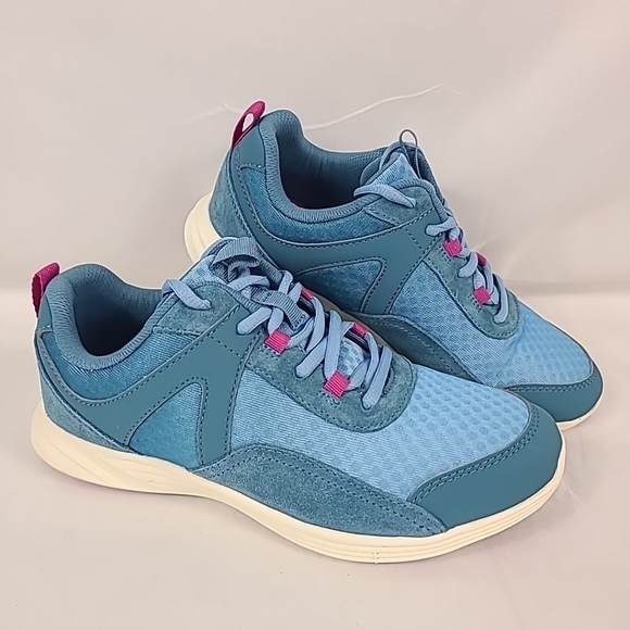 Vionic Chance Walking Sneakers Women's Blue Suede Trim Comfort Orthotic Sz 8 - Picture 1 of 9